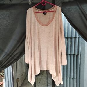 Cream Asymmetrical Long Sleeve Tunic